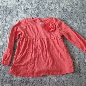 Carter's Coral Long Sleeve Top with Floral Detail